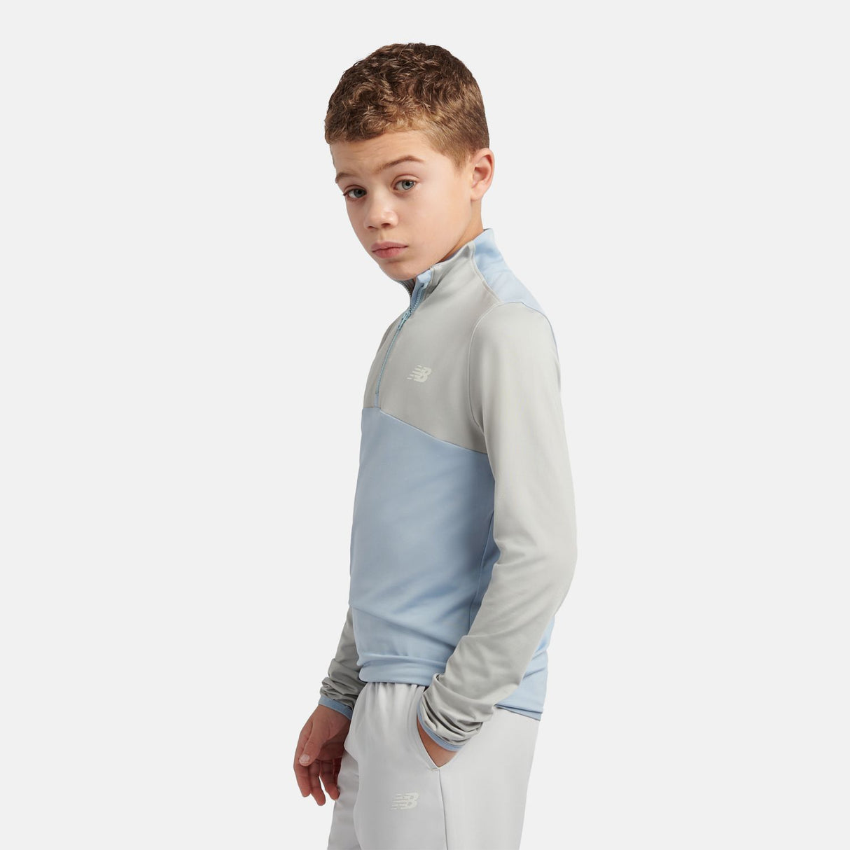 New Balance Boys' Contrast Panel Quarter Zip-6