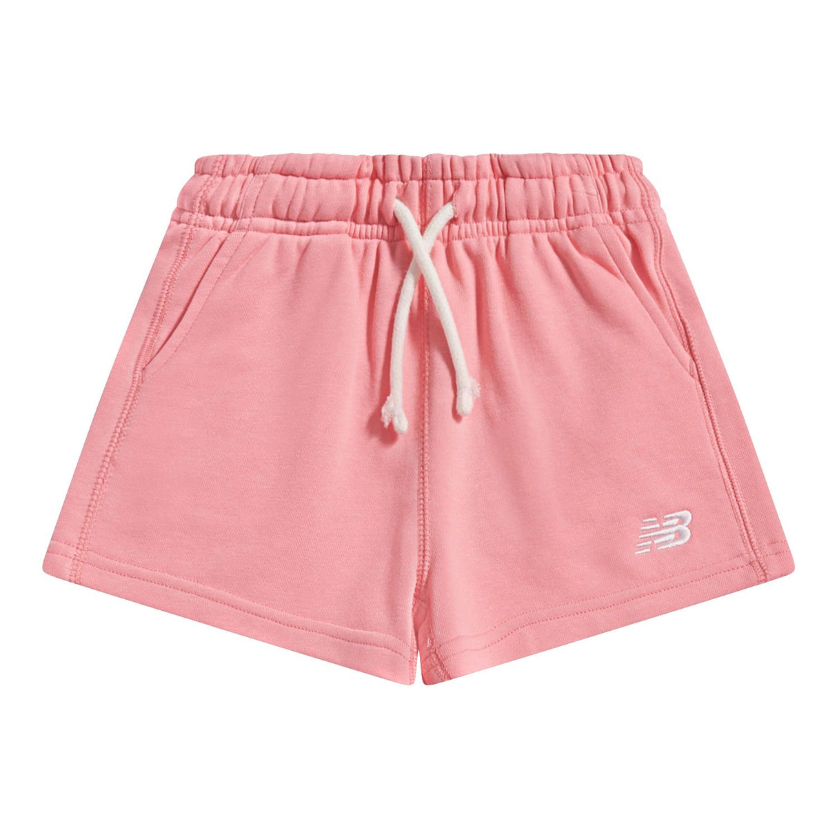 New Balance Girls' French Terry Small Logo Shorts-1
