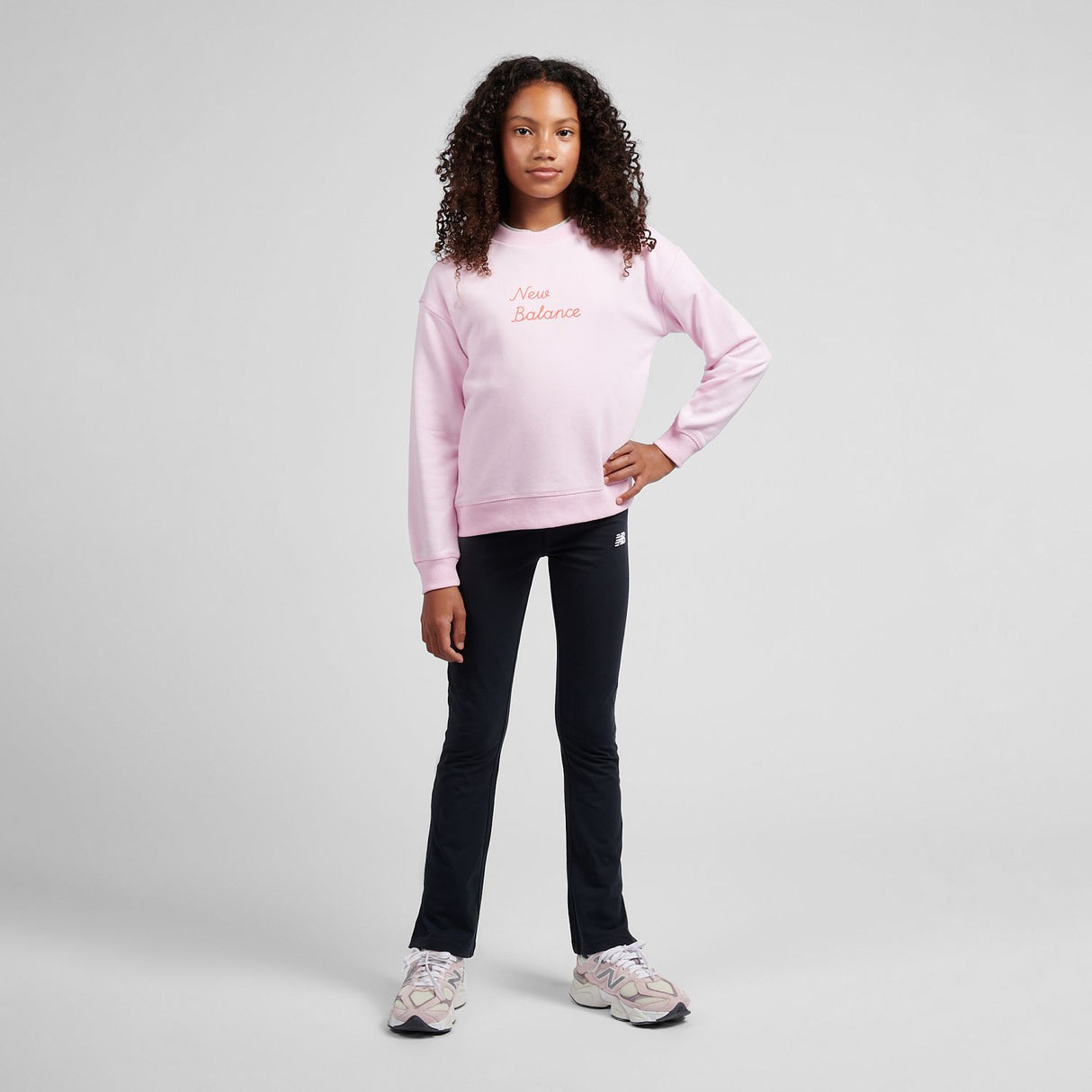 New Balance Girls' Flower Shoe Graphic Crew-5