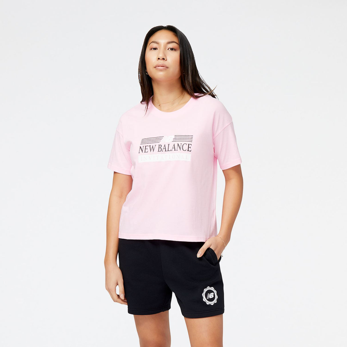 New Balance Women's Sport Core Invitational Cotton Jersey Boxy T-Shirt-1