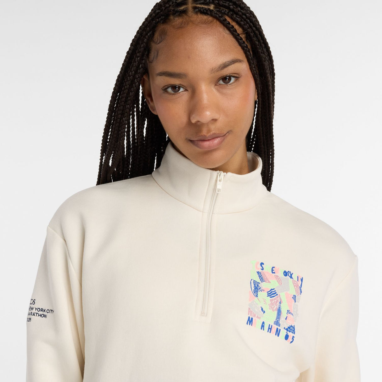 New Balance Women's NYC Marathon Fleece Half Zip-5