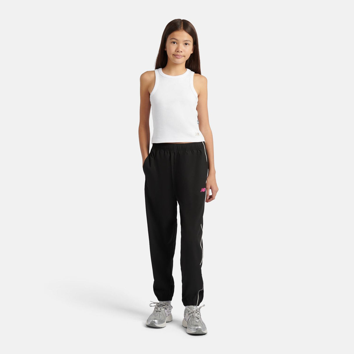 New Balance Girls' Contrast Piping Track Joggers-4