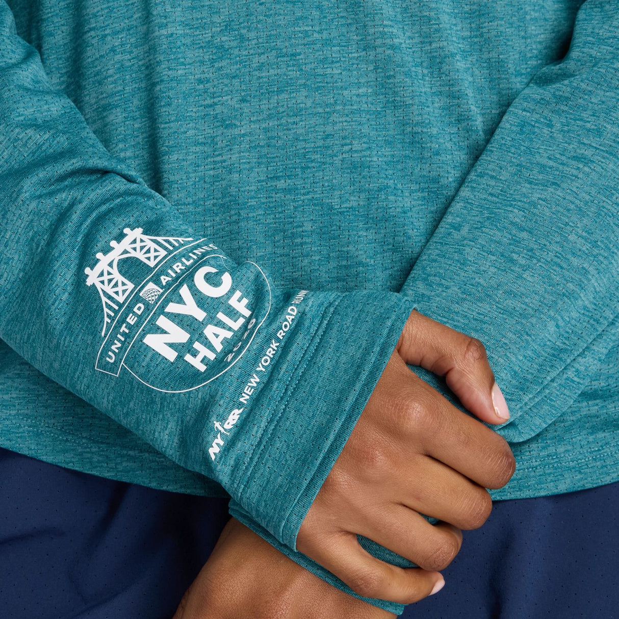 New Balance Women's United Airlines NYC Half Graphic RC Essential Long Sleeve-7