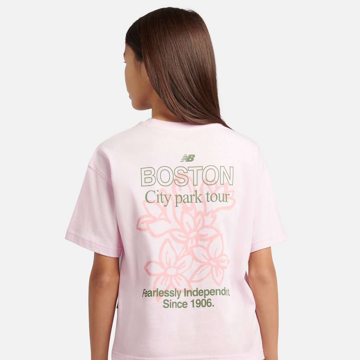 New Balance Girls' Boston Floral Graphic T-Shirt-5