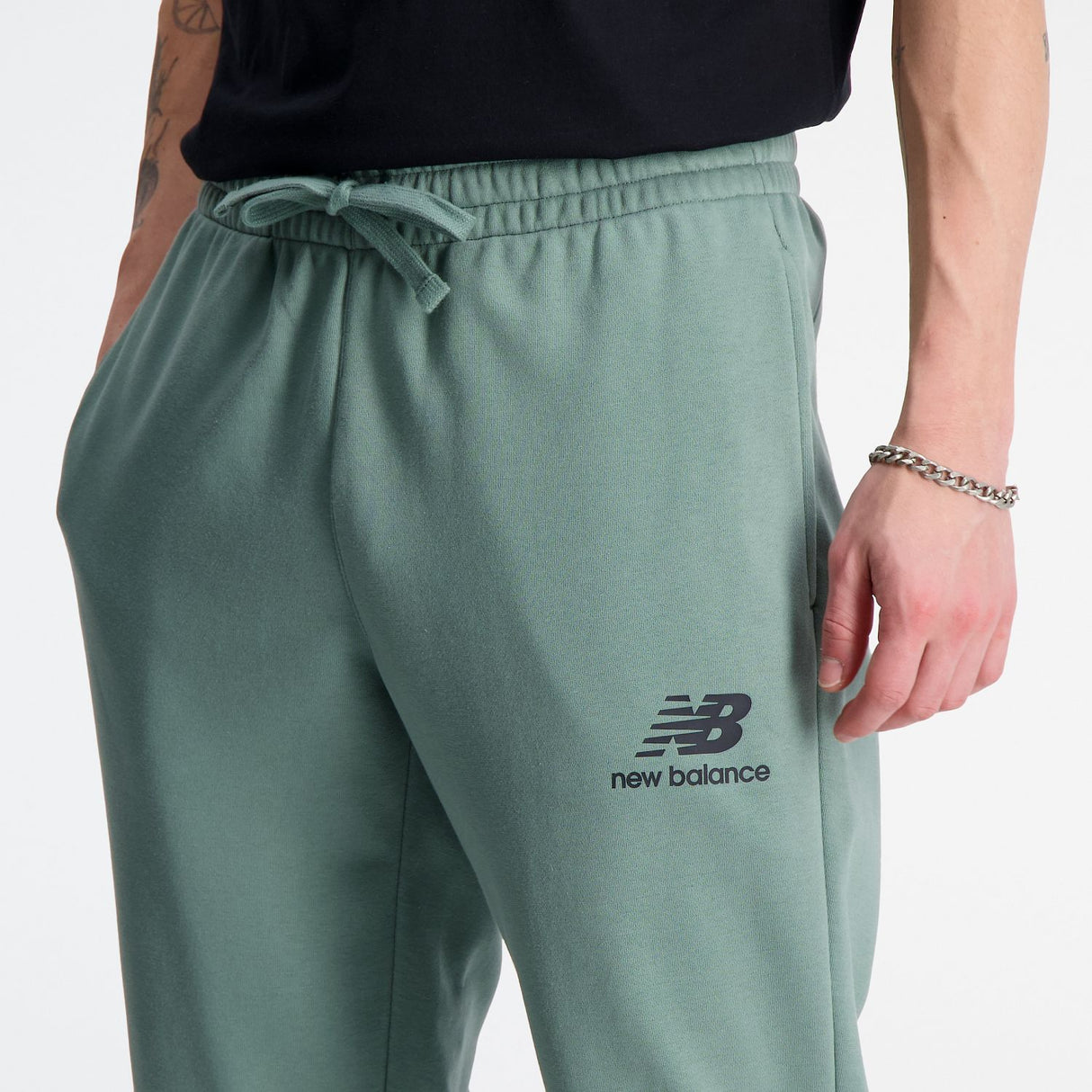 New Balance Men's Essentials Stacked Logo French Terry Sweatpants-5