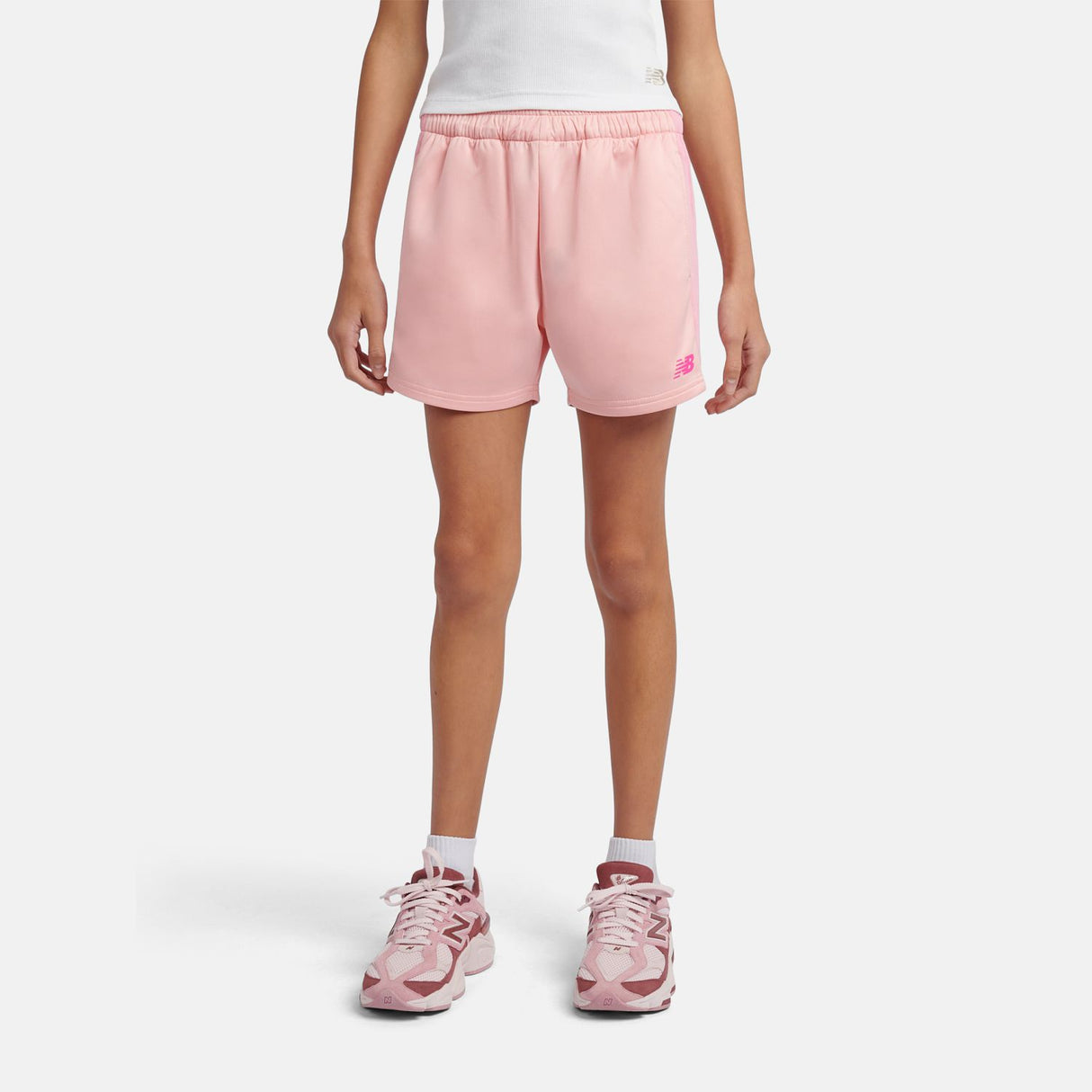New Balance Girls' Linear Team Shorts-6