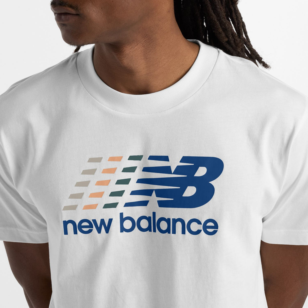 New Balance Men's Center Multi Color Logo T-Shirt-4