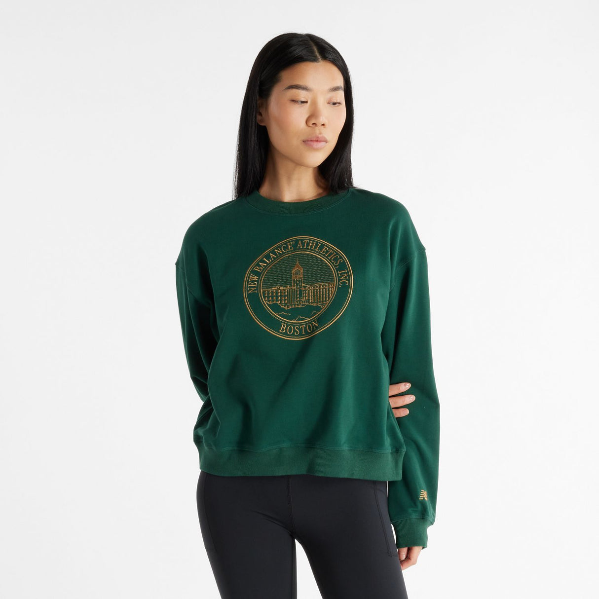 New Balance Women's Athletics French Terry Crest Crew-1