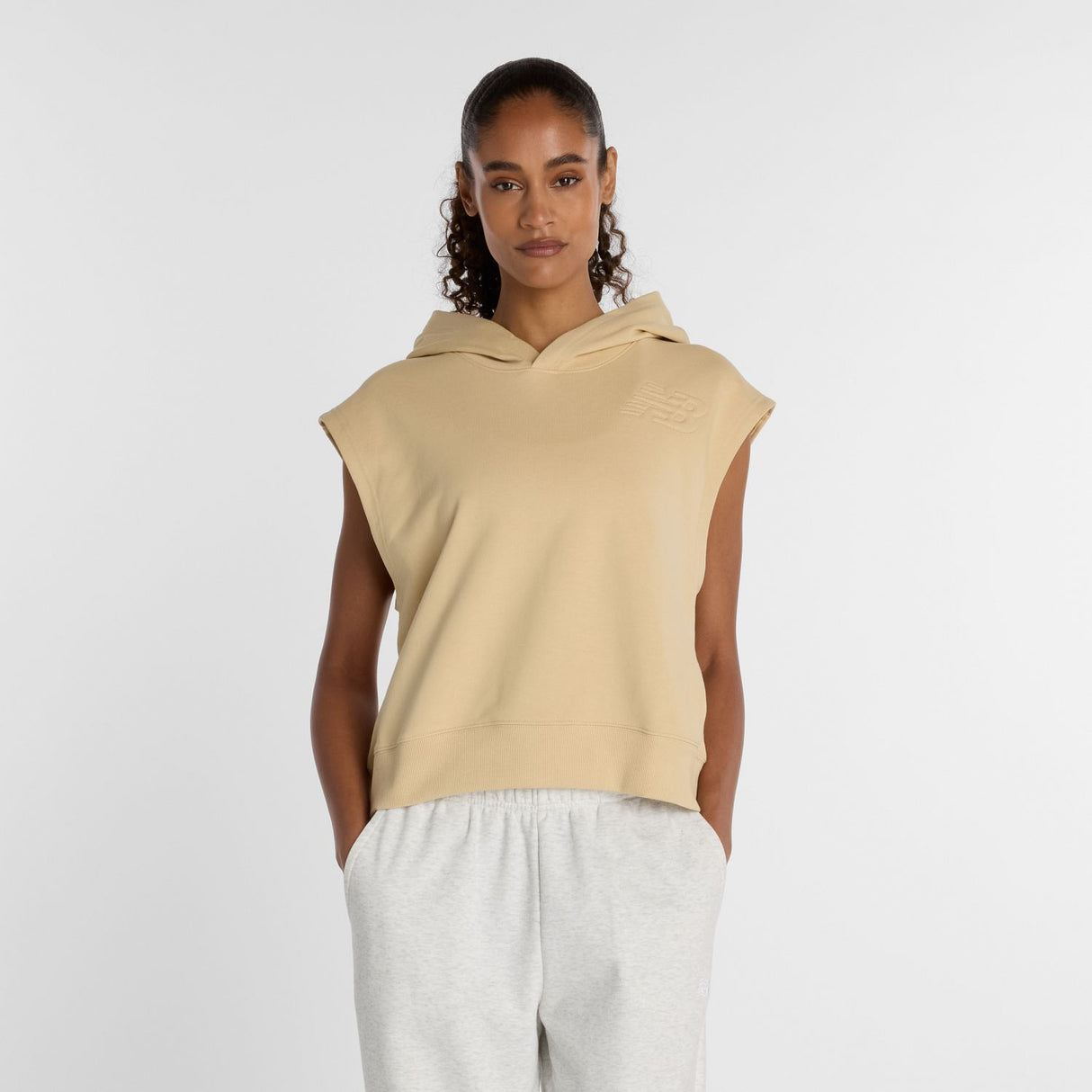 New Balance Women's Embossed Sleeveless Hoodie-1