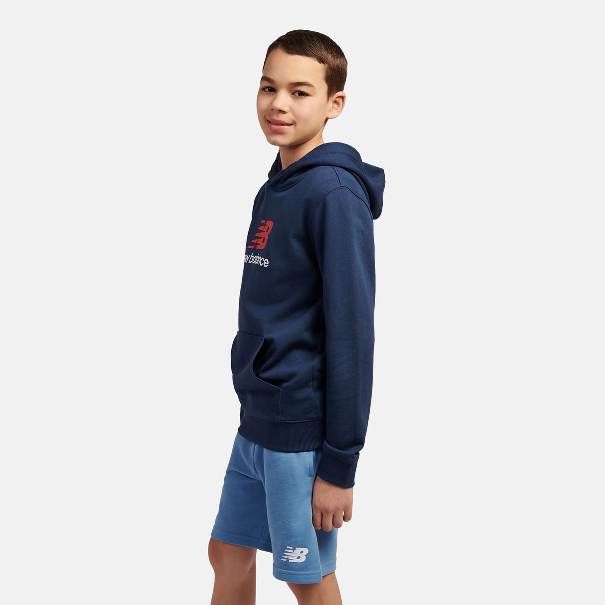 New Balance Boys' French Terry Stacked Logo Hoodie-3