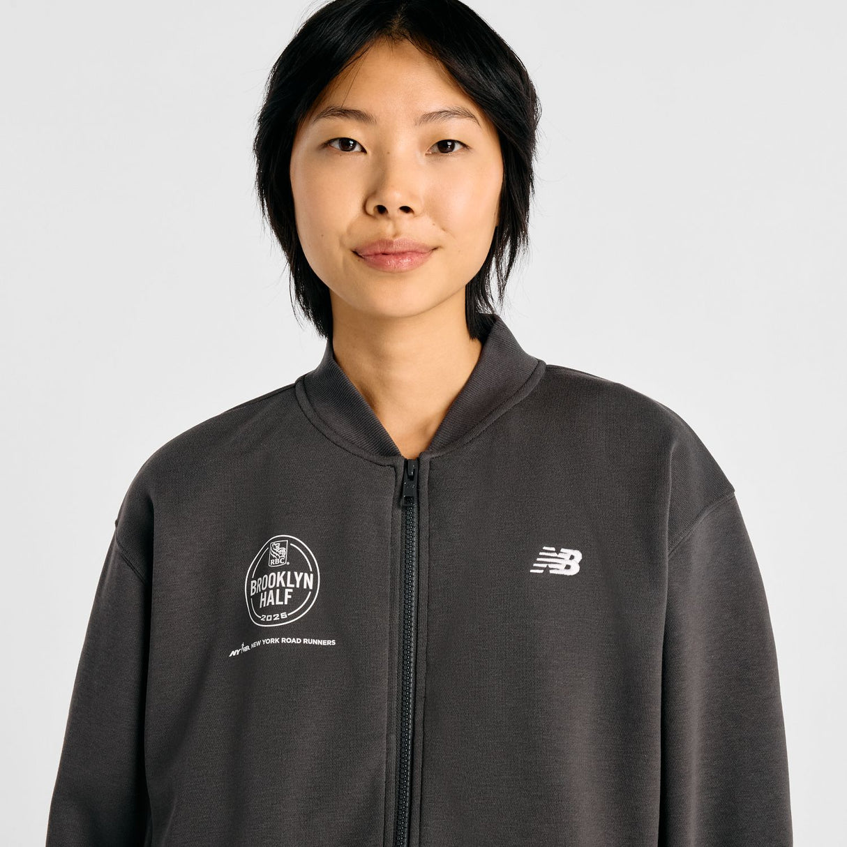 New Balance Women's RBC Brooklyn Half French Terry Bomber-4
