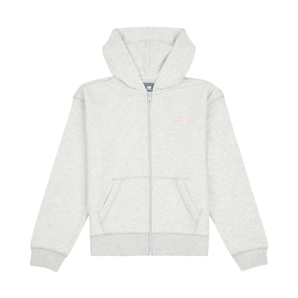 New Balance Girls' French Terry Small Logo Zip Hoodie-1