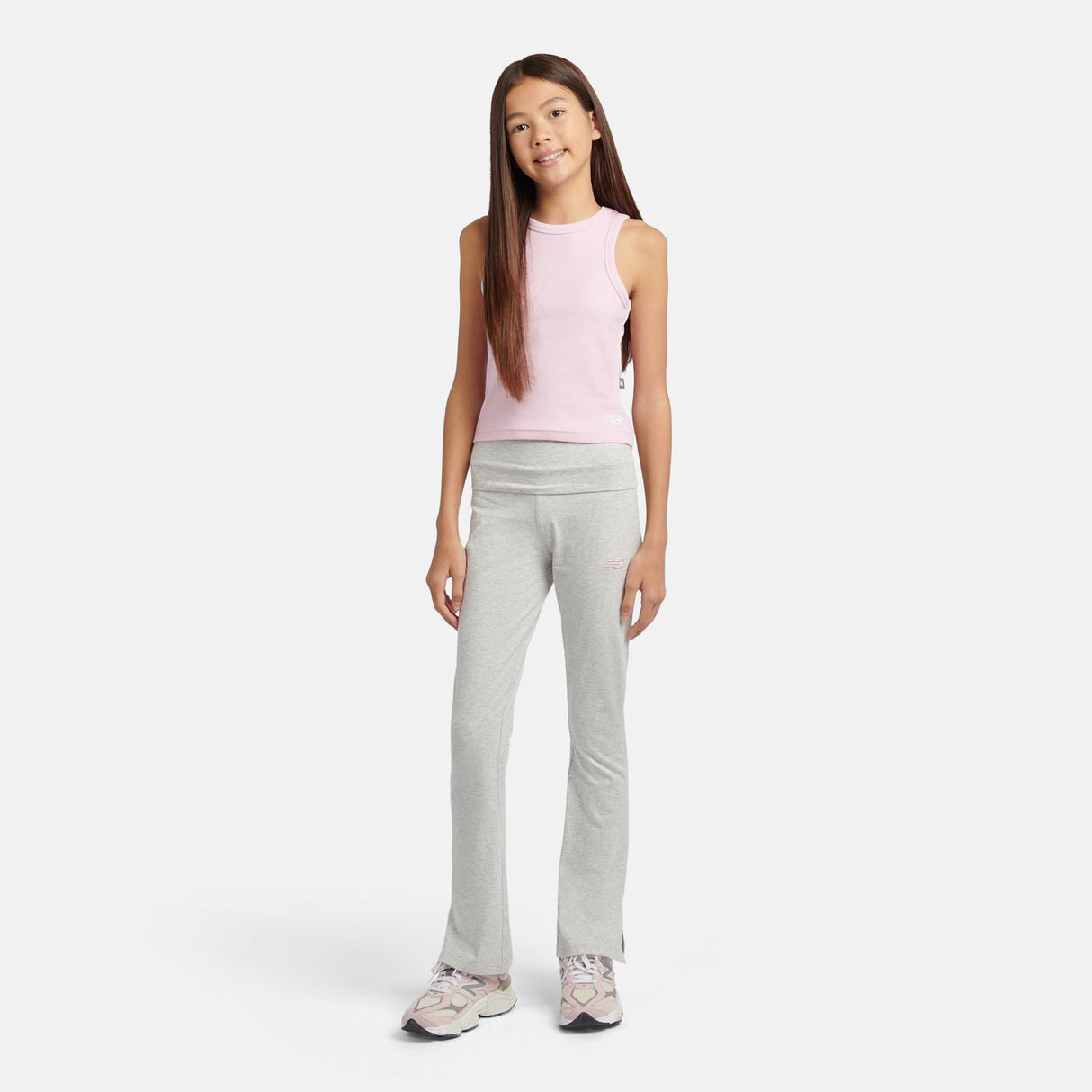 New Balance Girls' Roll Down Flare Leggings-6