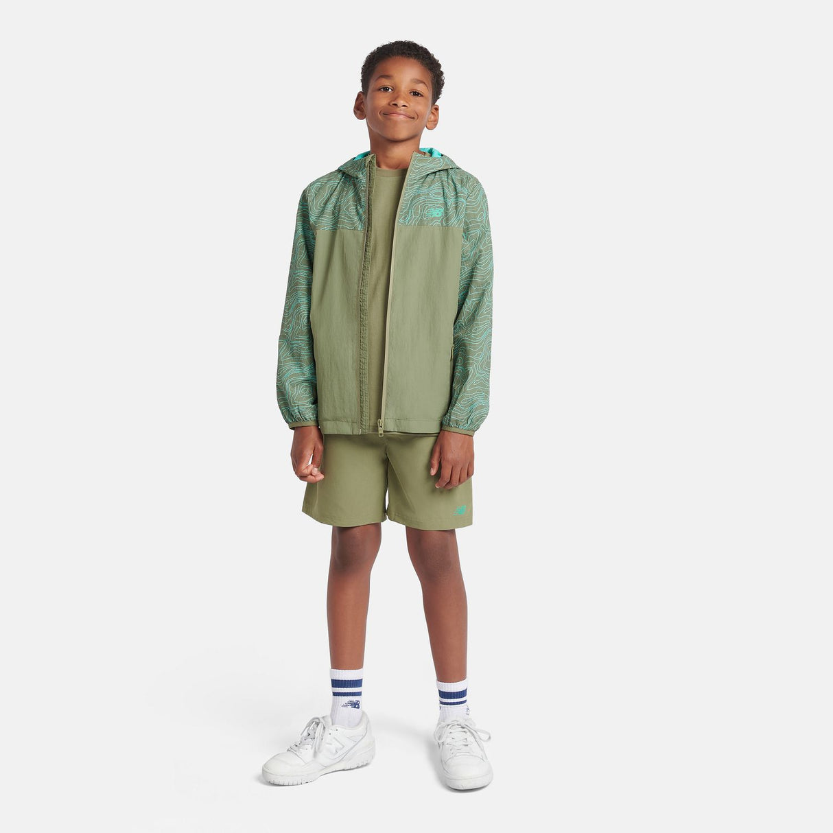 New Balance Boys' AOP Panel Woven Shorts-4