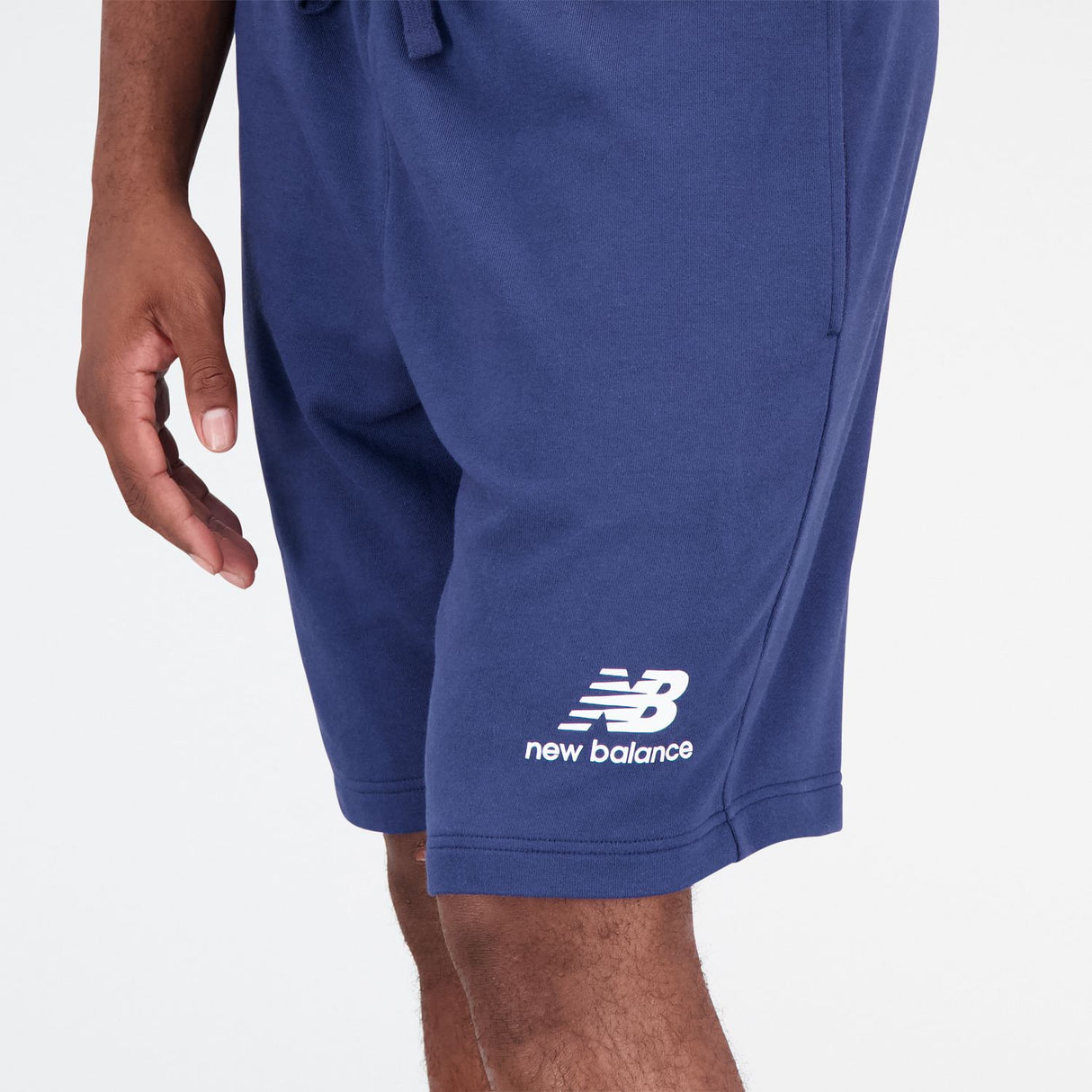New Balance Men's Essentials Stacked Logo French Terry Shorts-5