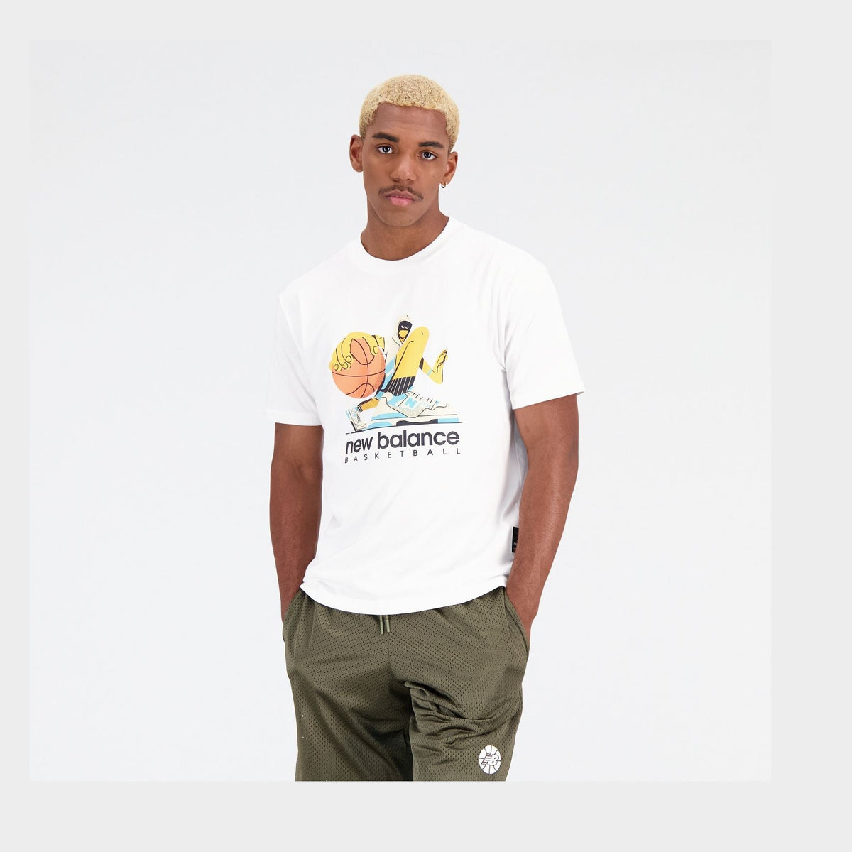 New Balance Men's Hoops Cotton Jersey Short Sleeve T-shirt-1