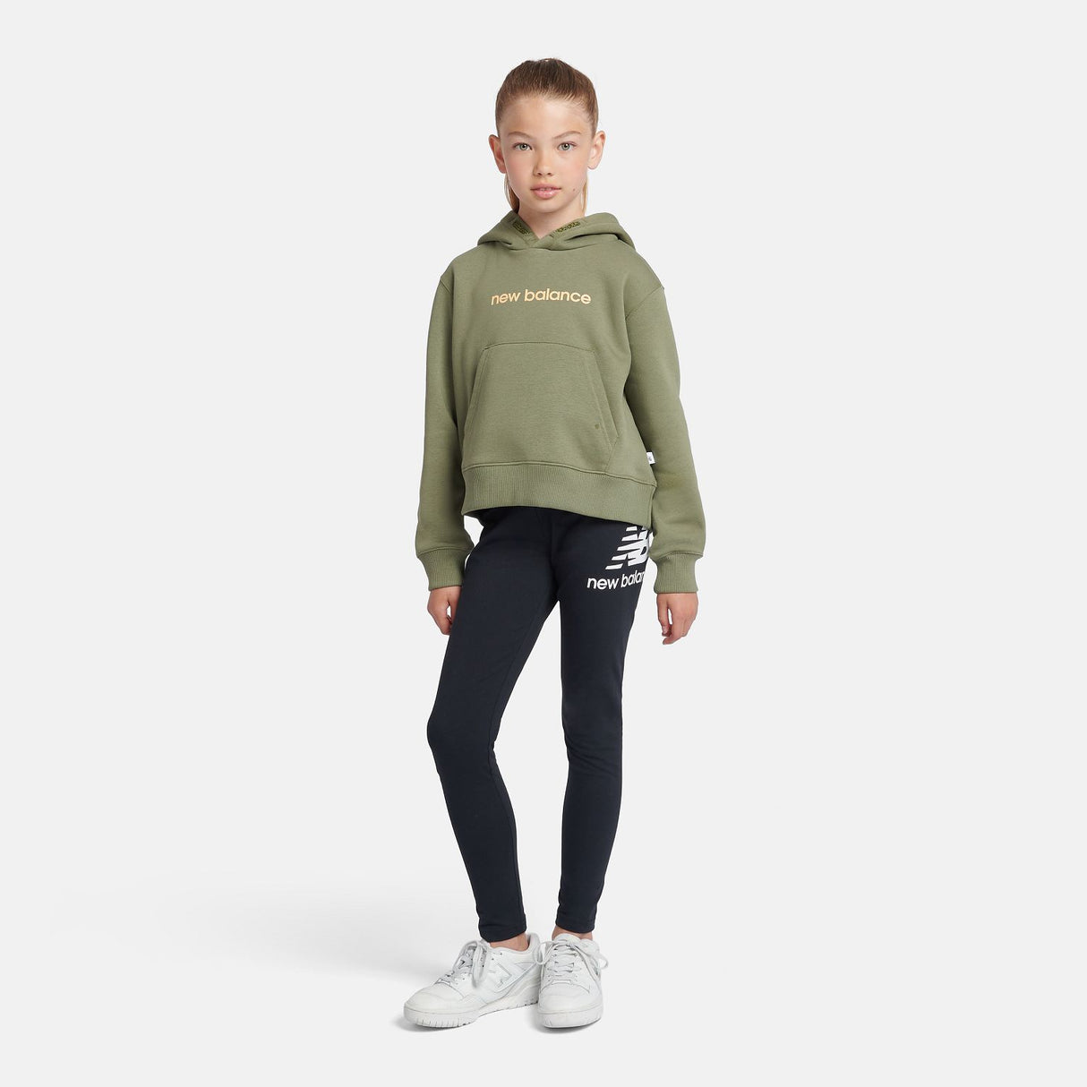 New Balance Girls' Brush Back Floral Sneaker Back Graphic Hoodie-6