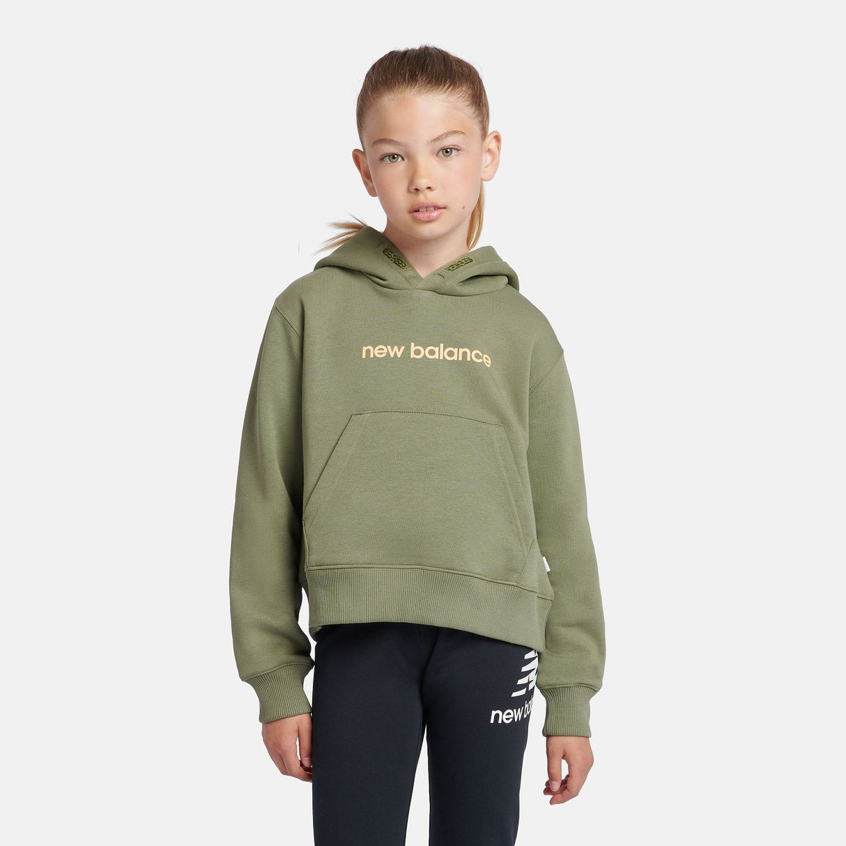 New Balance Girls' Brush Back Floral Sneaker Back Graphic Hoodie-7