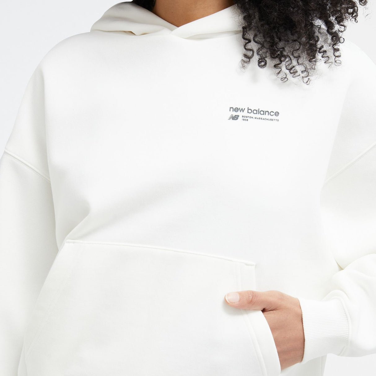 New Balance Women's Linear Heritage Brushed Back Fleece Hoodie-5