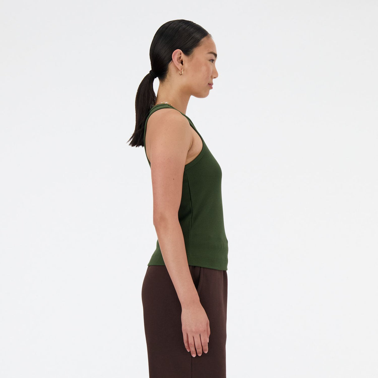 New Balance Women's Linear Heritage Rib Knit Racer Tank-2