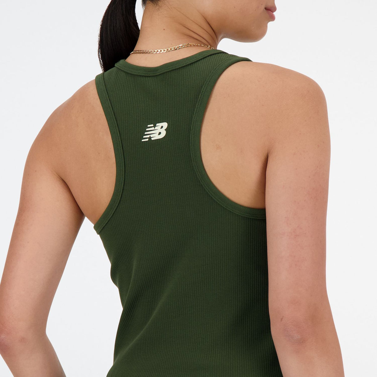 New Balance Women's Linear Heritage Rib Knit Racer Tank-4