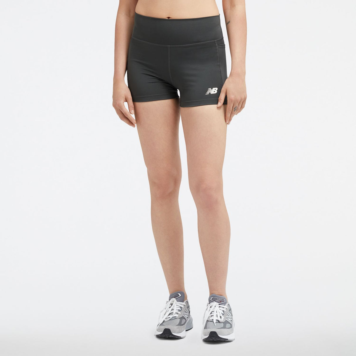 New Balance Women's Linear Heritage Fitted Shorts-1