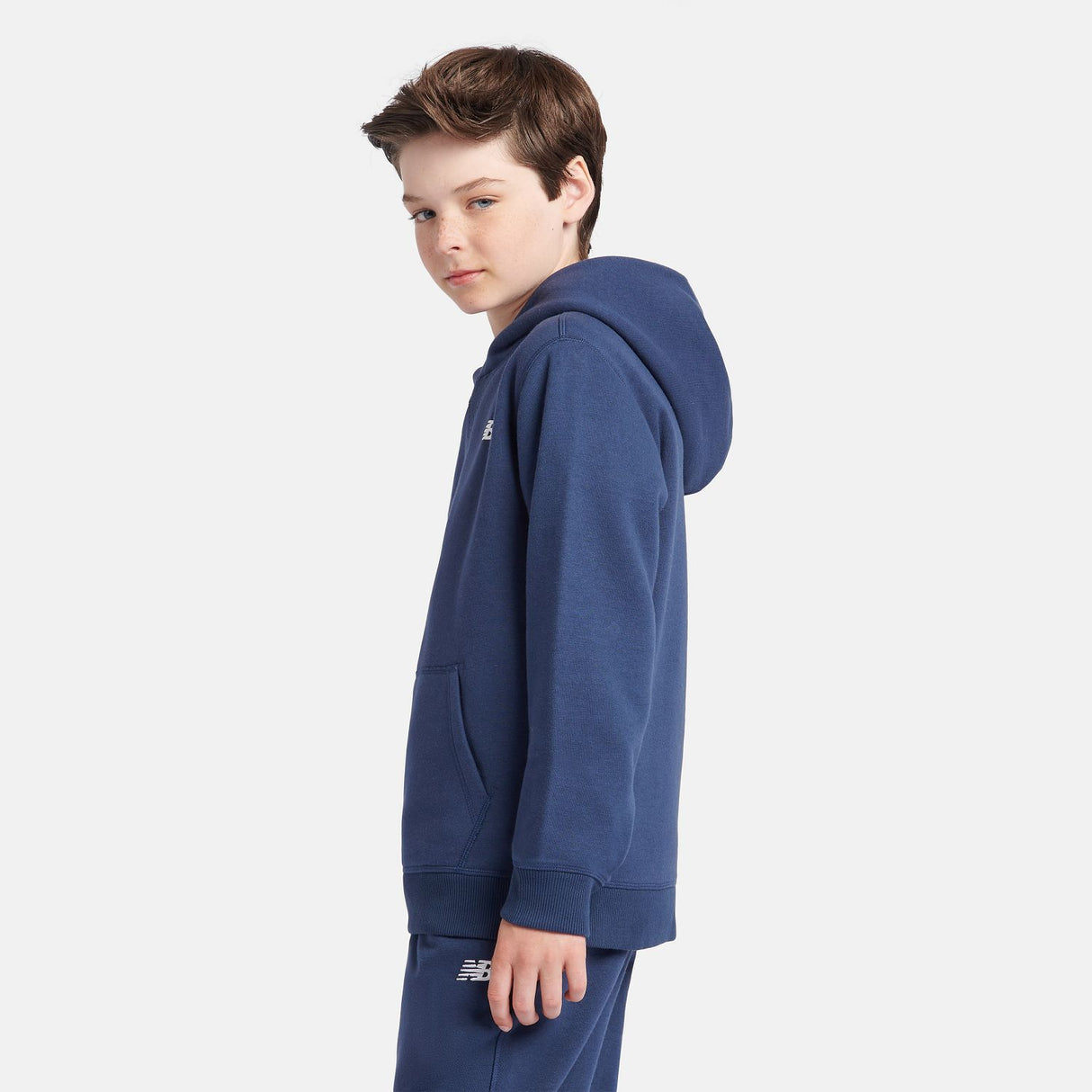 New Balance Boys' Brush Back Small Logo Hoodie-6