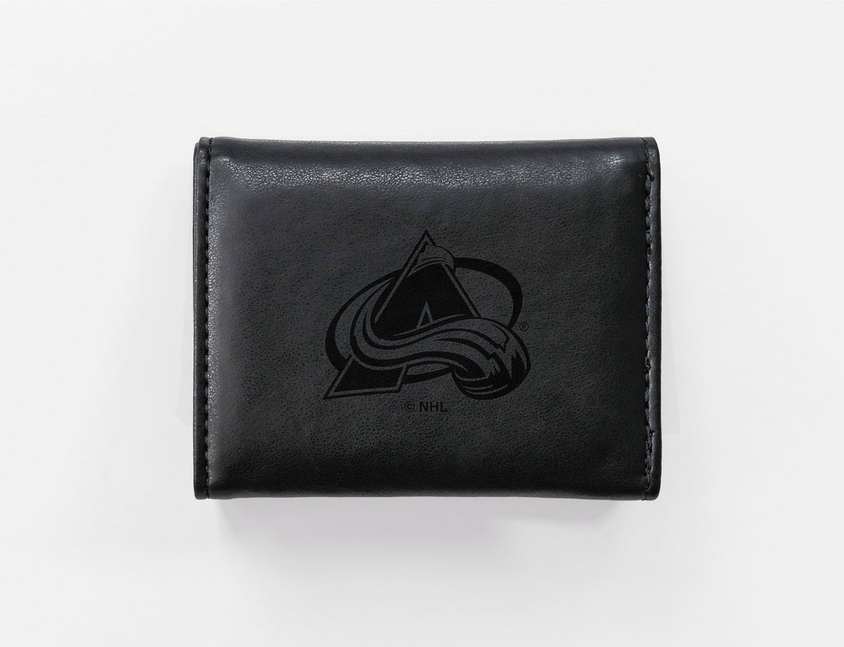 Rico Industries NHL Colorado Avalanche Laser Engraved Faux Leather Trifold Wallet-1