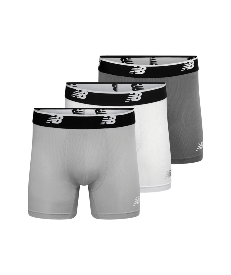 New Balance Men's Mesh 5 Inch Boxer Brief No Fly 3 Pack Mens Apparel Underwear