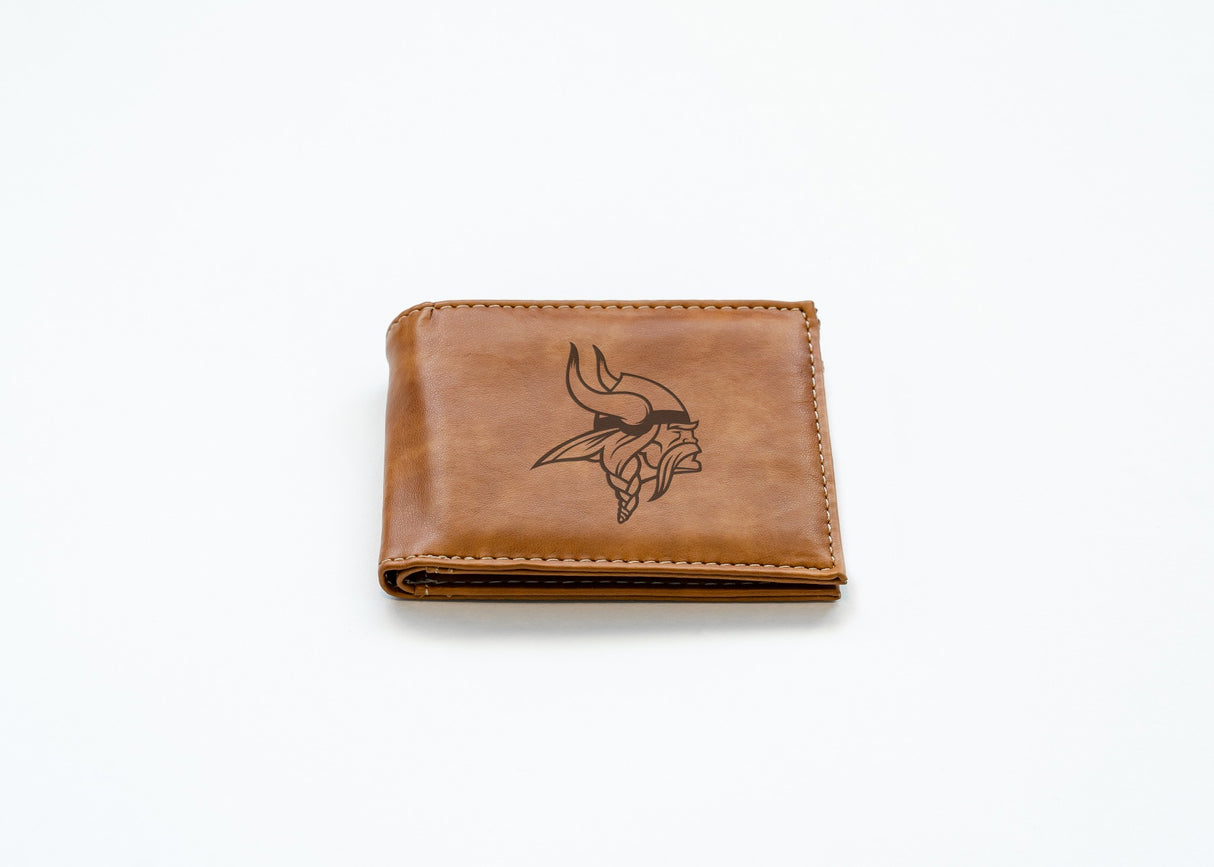 Rico Industries NFL Minnesota Vikings Laser Engraved Billfold Wallet-2
