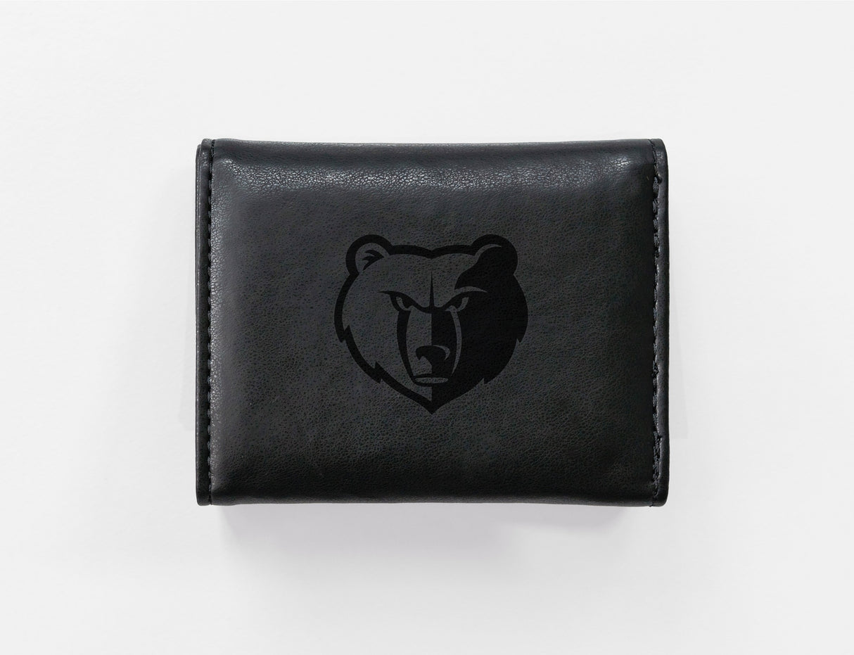 Rico Industries NBA Memphis Grizzlies Laser Engraved Faux Leather Trifold Wallet-1