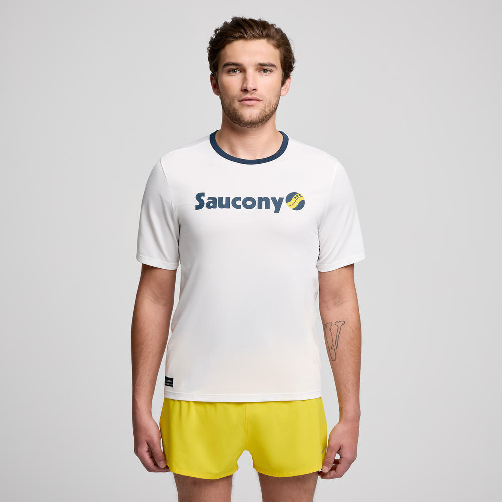 Saucony Men's Stopwatch Graphic Short Sleeve SAM800378 Mens Apparel Shirts & Tops