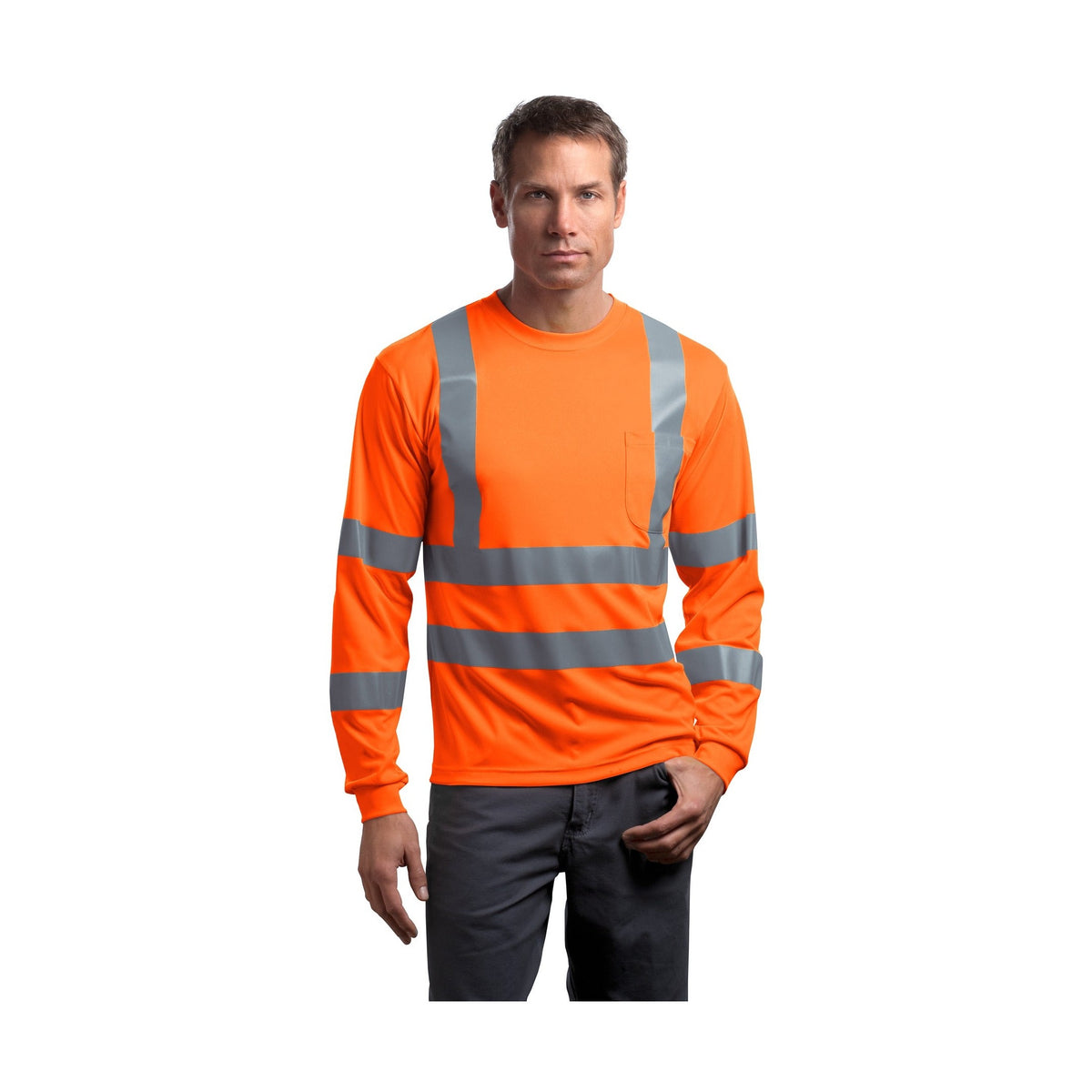 CornerStone Men's ANSI 107 Class 3 Long Sleeve Snag-Resistant Reflective T-Shirt