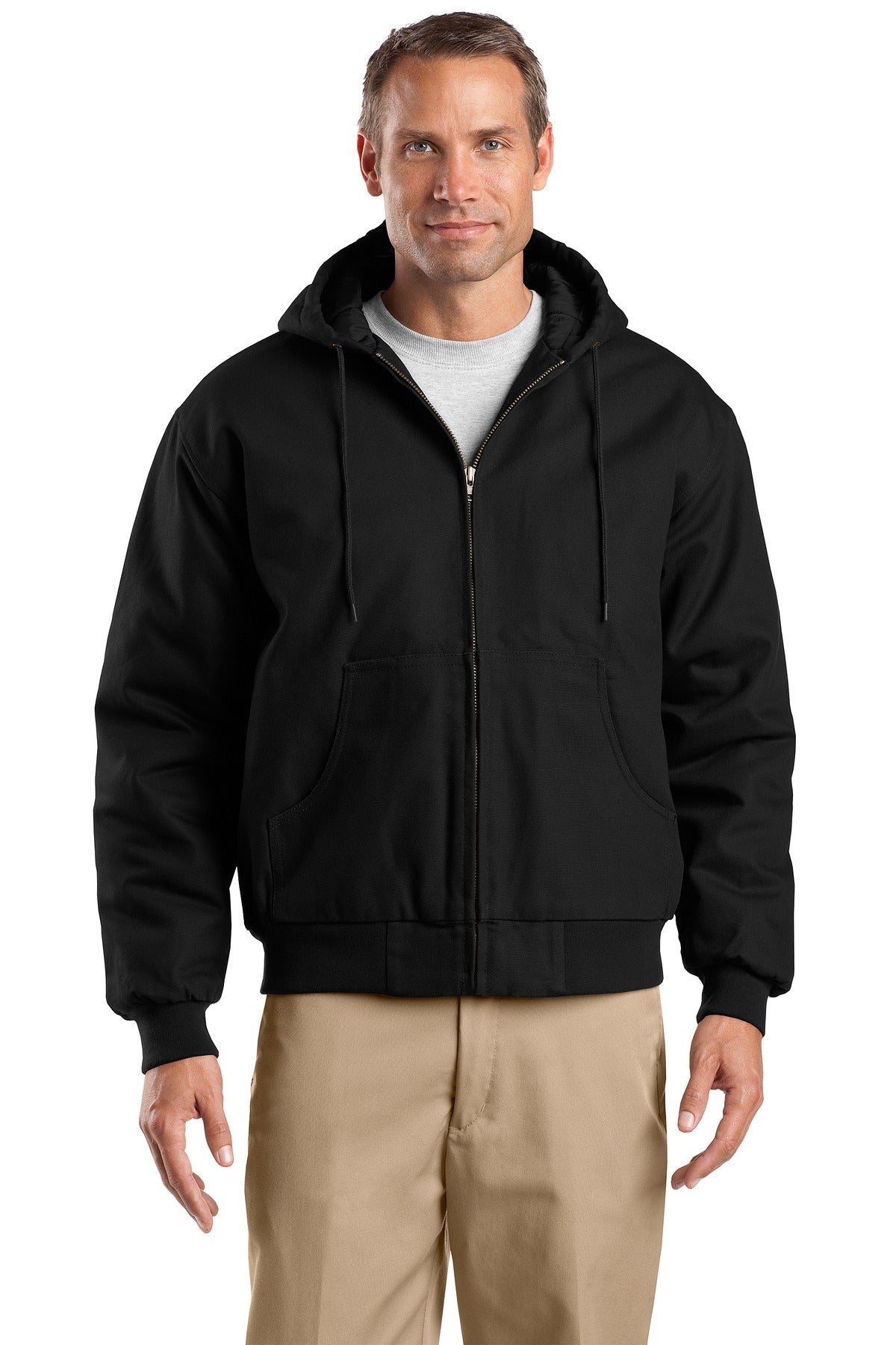 CornerStone Men's Tall Duck Cloth Hooded Work Jacket