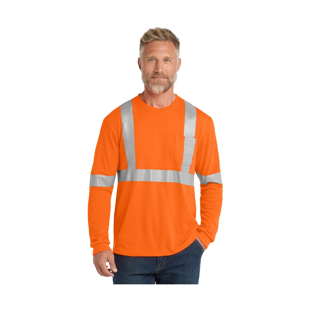 CornerStone Men's ANSI 107 Class 2 Long Sleeve Safety T-Shirt