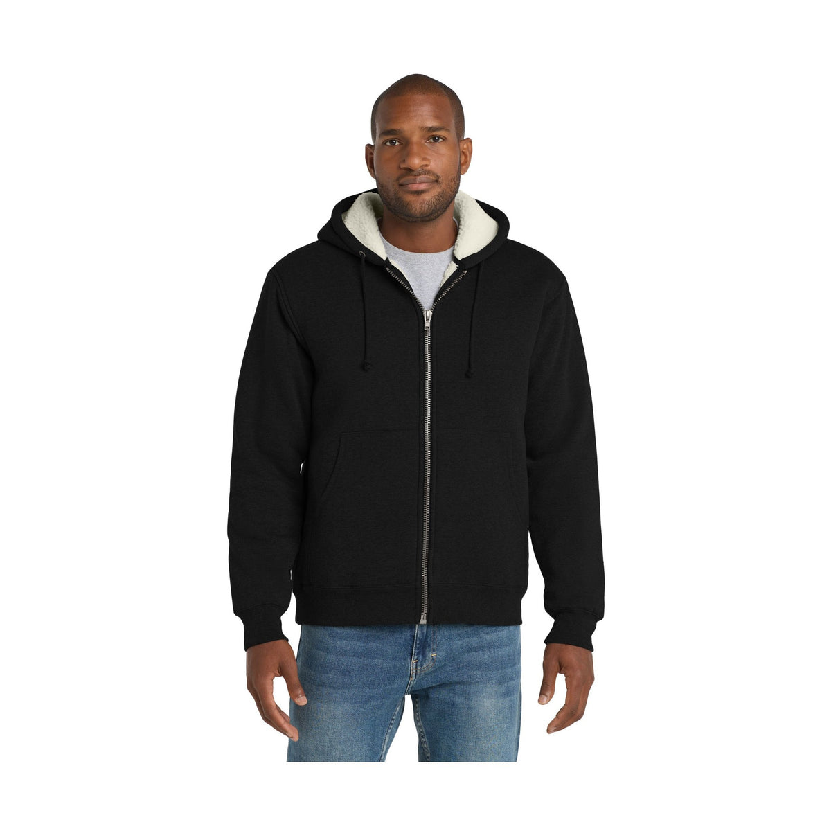 CornerStone Men's Heavyweight Sherpa-Lined Hooded Fleece Jacket