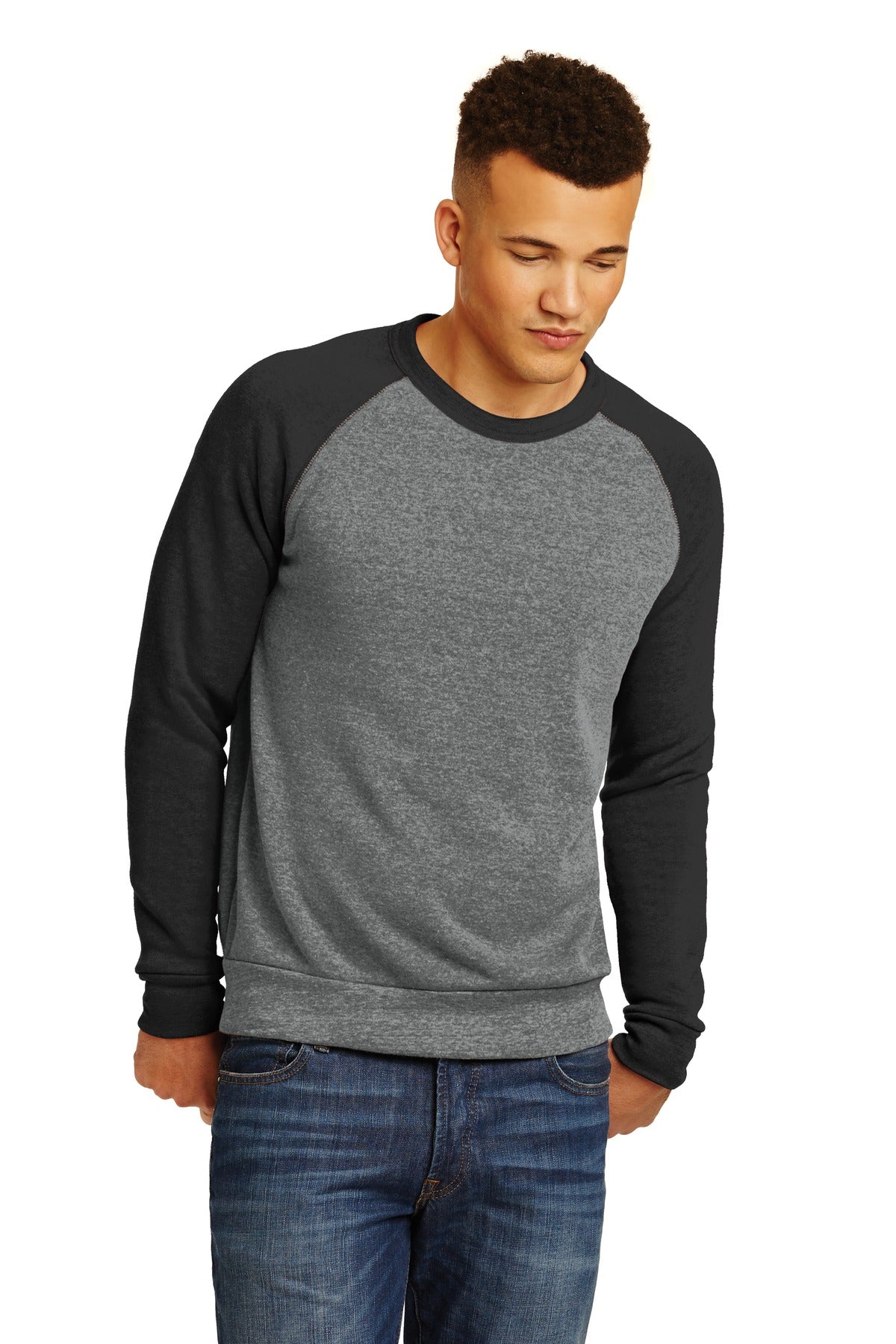Alternative Apparel Men's Champ Colorblock Eco Fleece Sweatshirt