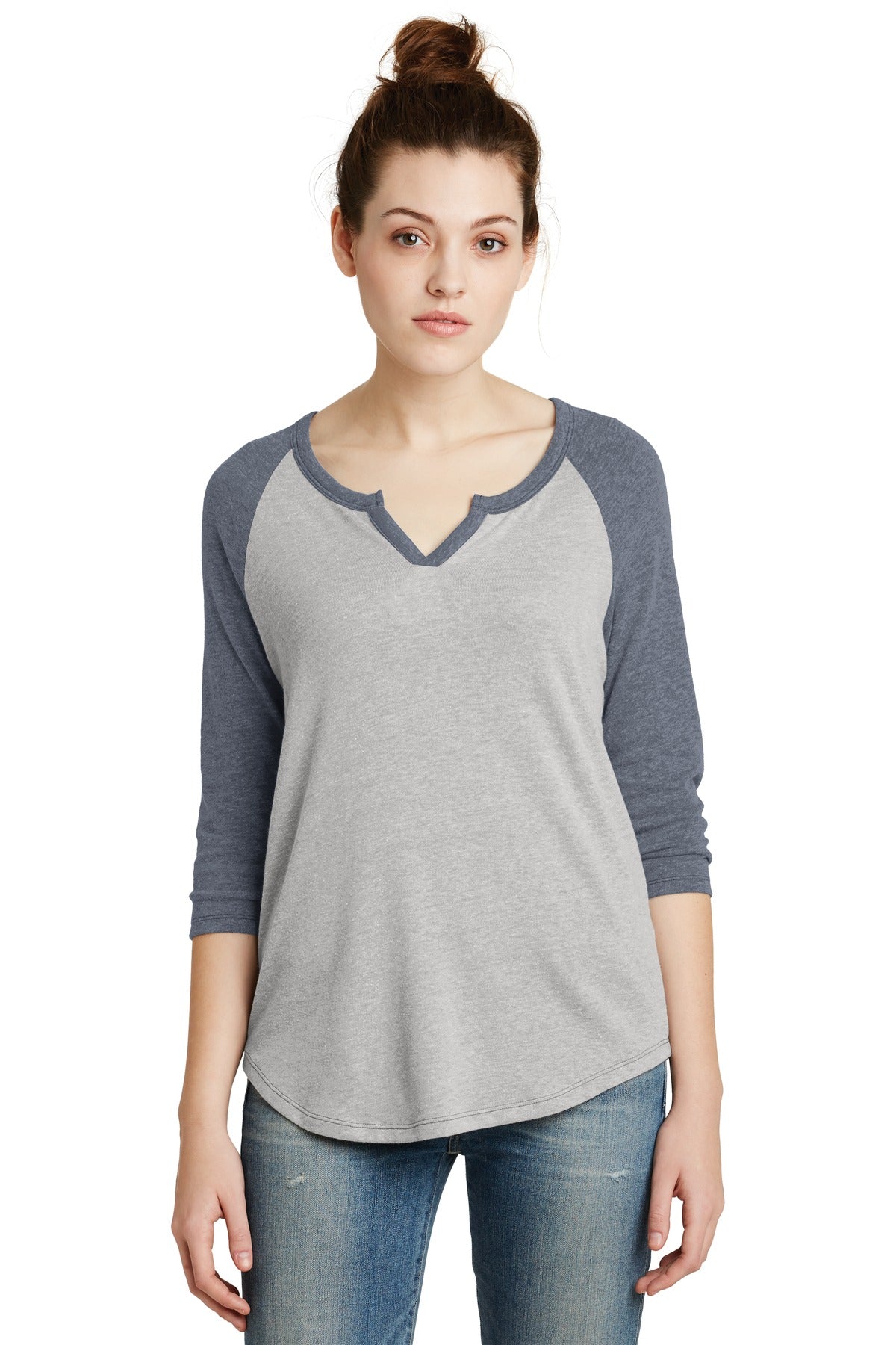 Alternative Apparel Women's Outfield 3/4-Sleeve Vintage 50/50 Tee