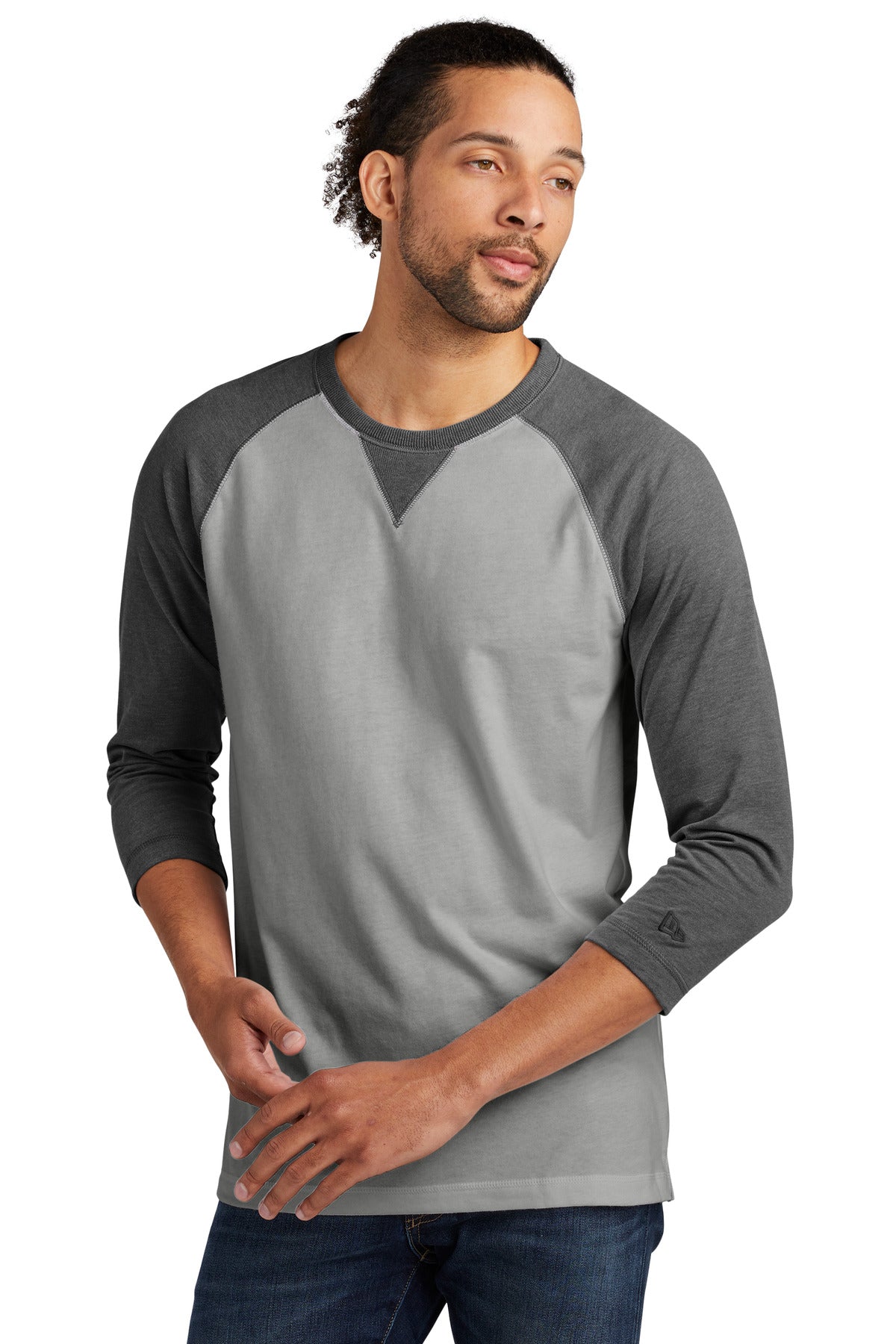 New Era Men's Sueded Cotton Blend 3/4-Sleeve Baseball Raglan Tee