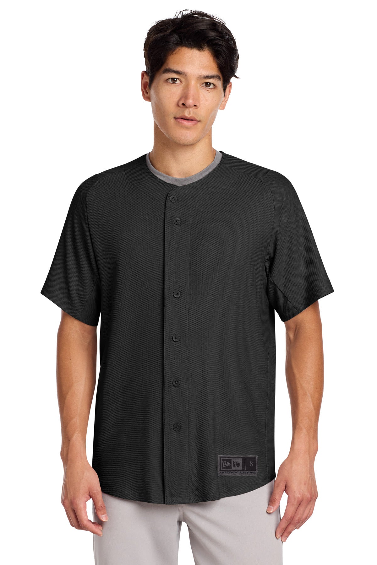 New Era Men's Diamond Era Full-Button Jersey Corporate Apparel Shirts & Tops