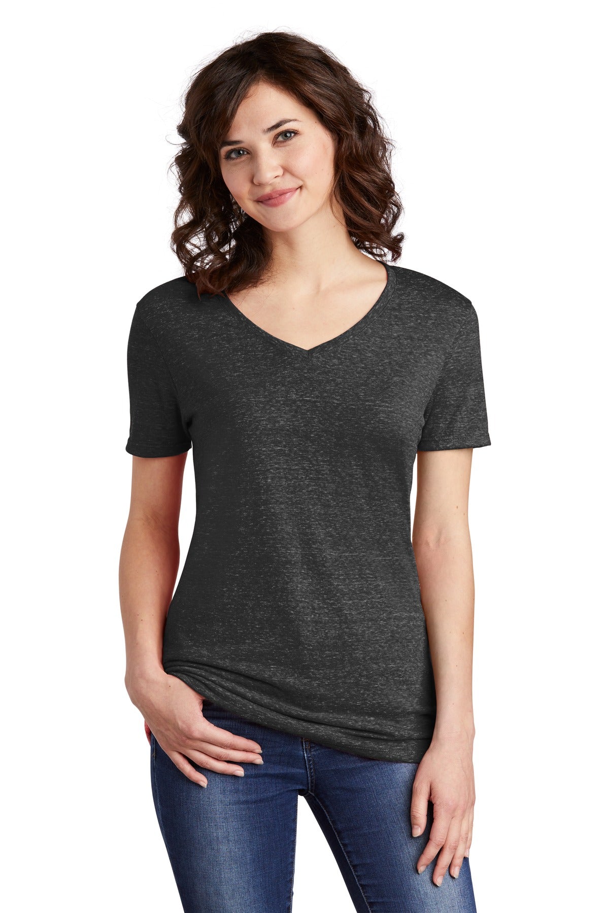 Jerzees Women's Snow Heather Jersey V-Neck T-Shirt