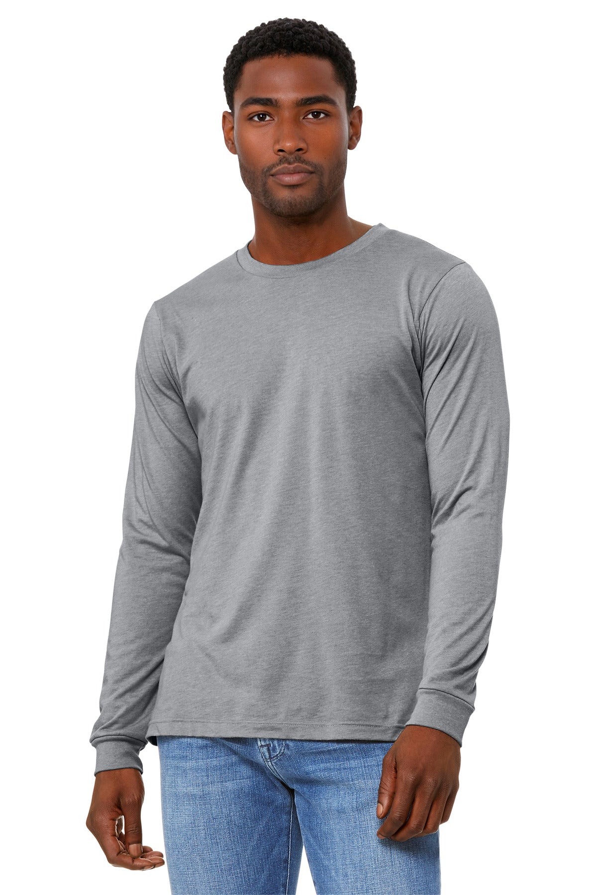 Bella + Canvas Men's Heather CVC Long Sleeve Tee