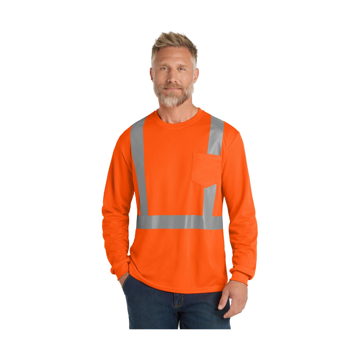 CornerStone Men's ANSI 107 Class 2 Mesh Long Sleeve Tee