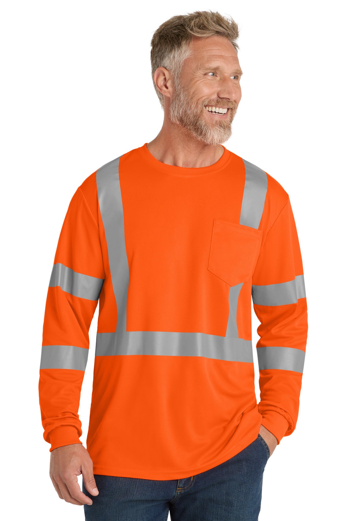CornerStone Men's ANSI 107 Class 3 Mesh Long Sleeve Tee
