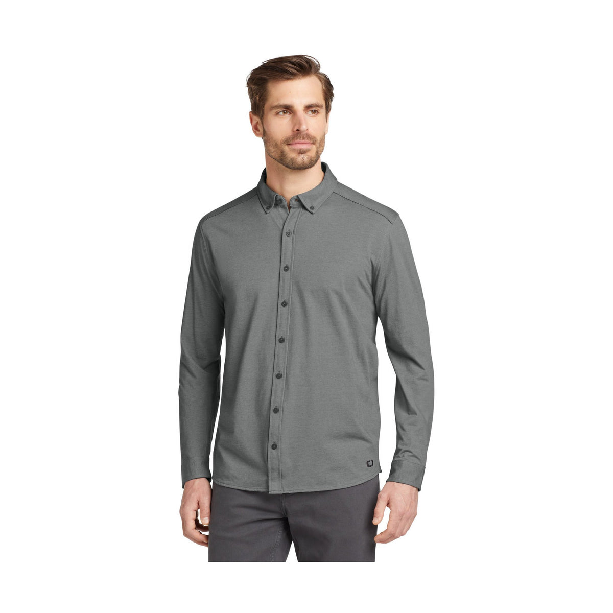OGIO Men's Code Stretch Long Sleeve Button-Up