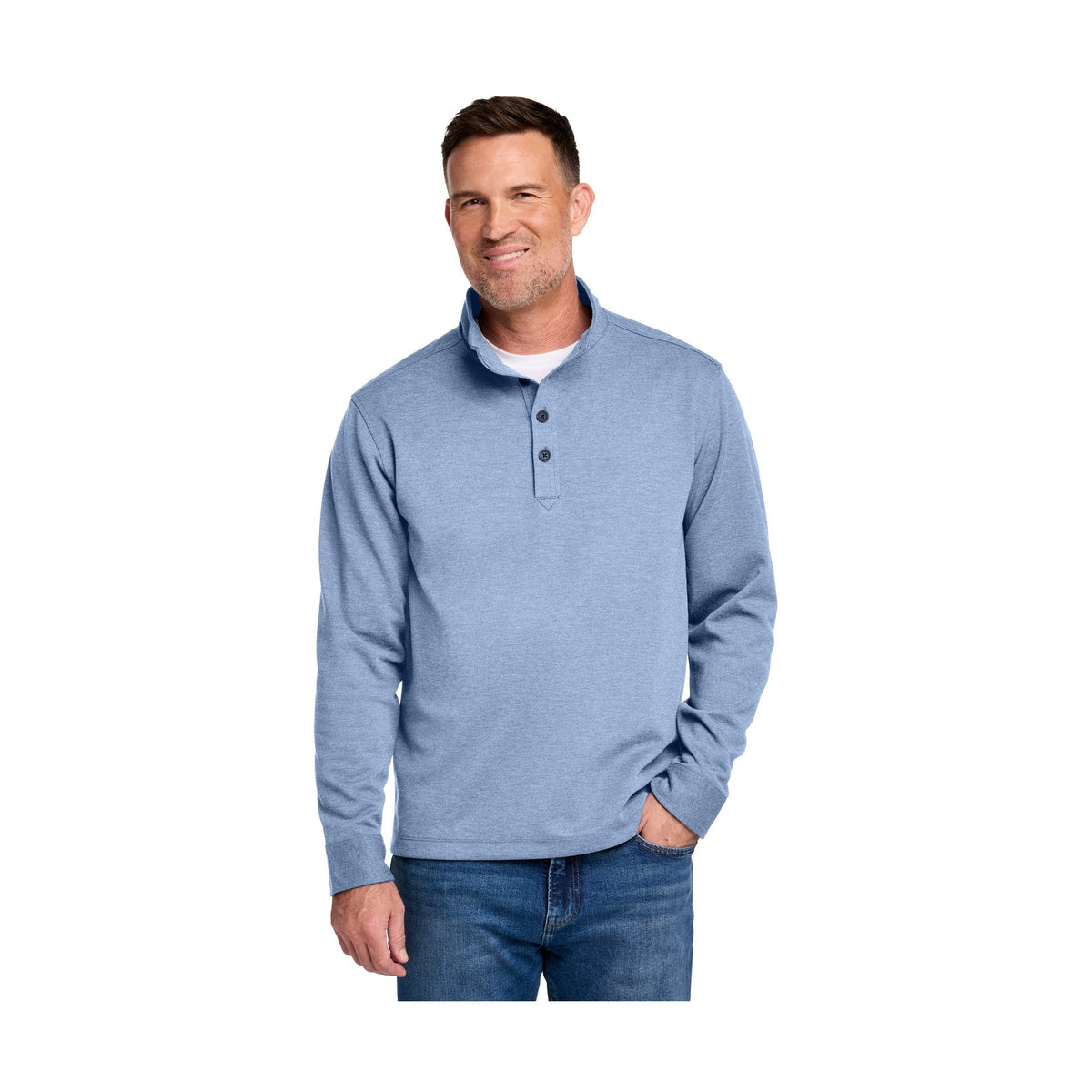 Brooks Brothers Men's Mid-Layer Stretch 1/2-Button BB18202