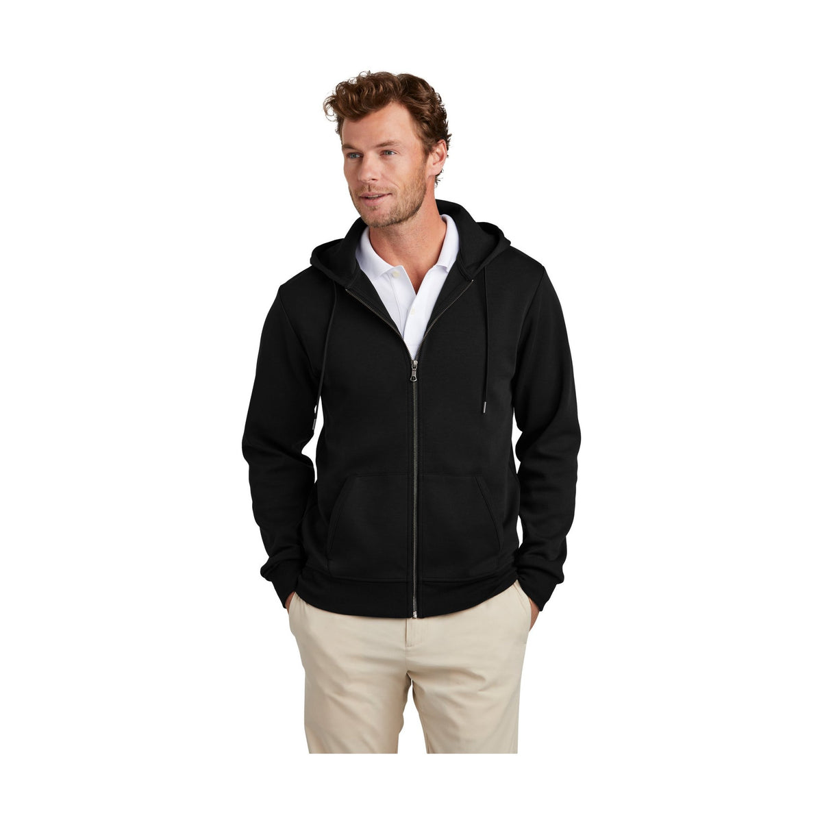 Brooks Brothers Men's Double-Knit Full-Zip Hoodie BB18208