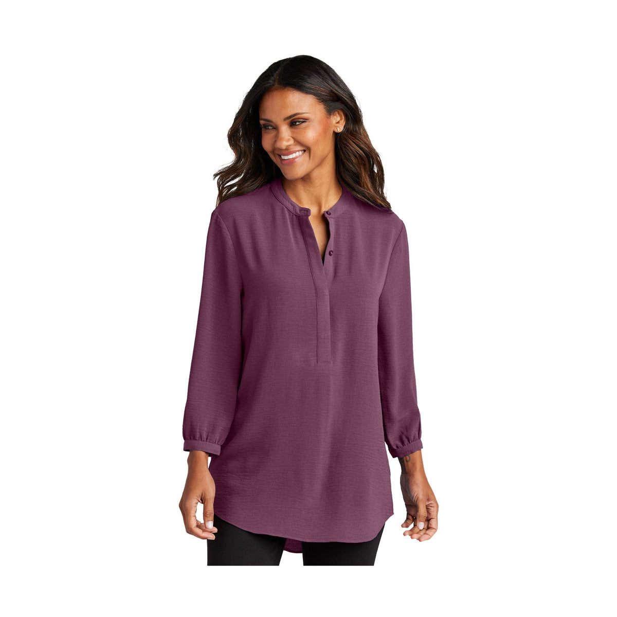Port Authority Women's 3/4-Sleeve Textured Crepe Tunic LW713