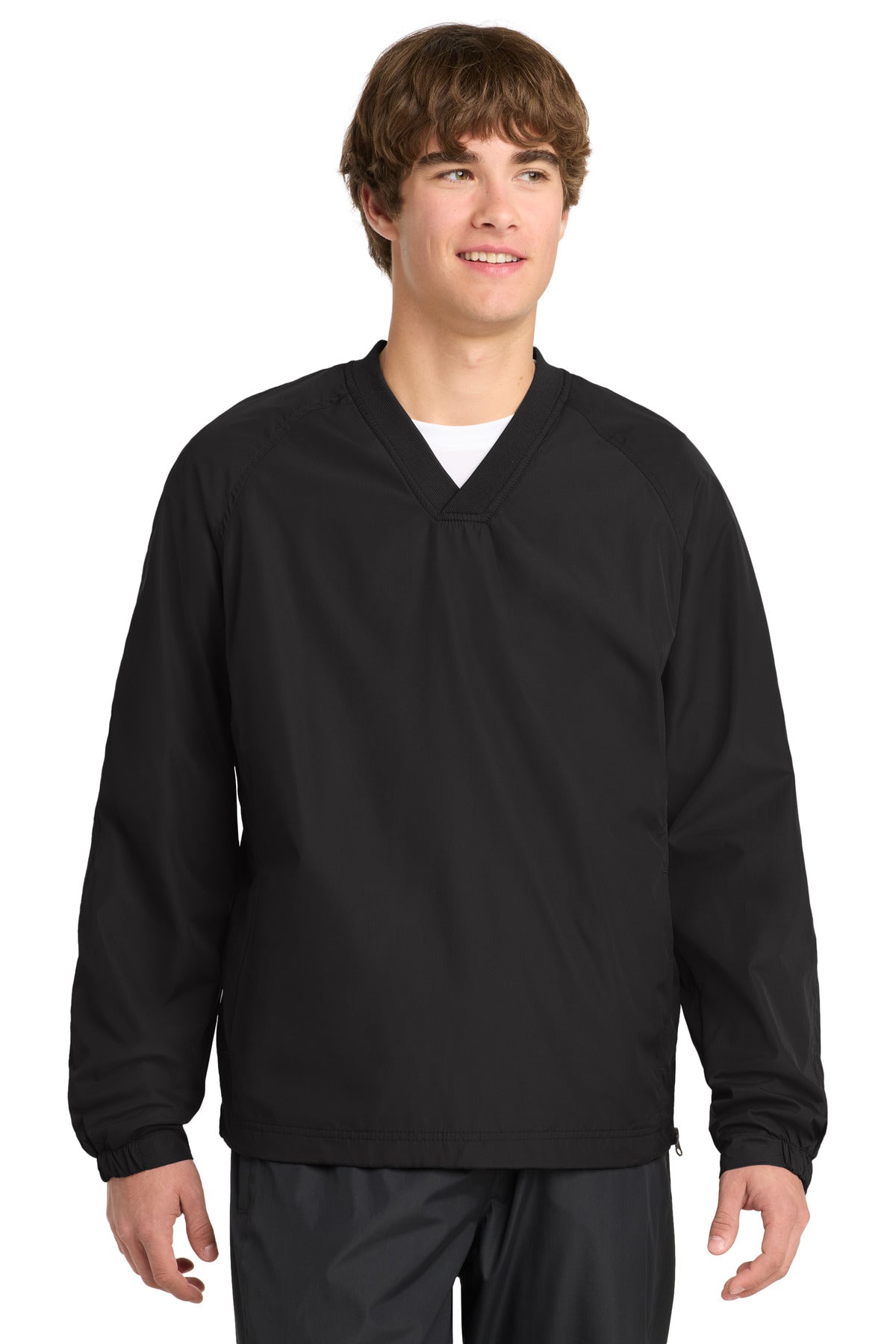 Sport-Tek Men's V-Neck Raglan Wind Shirt