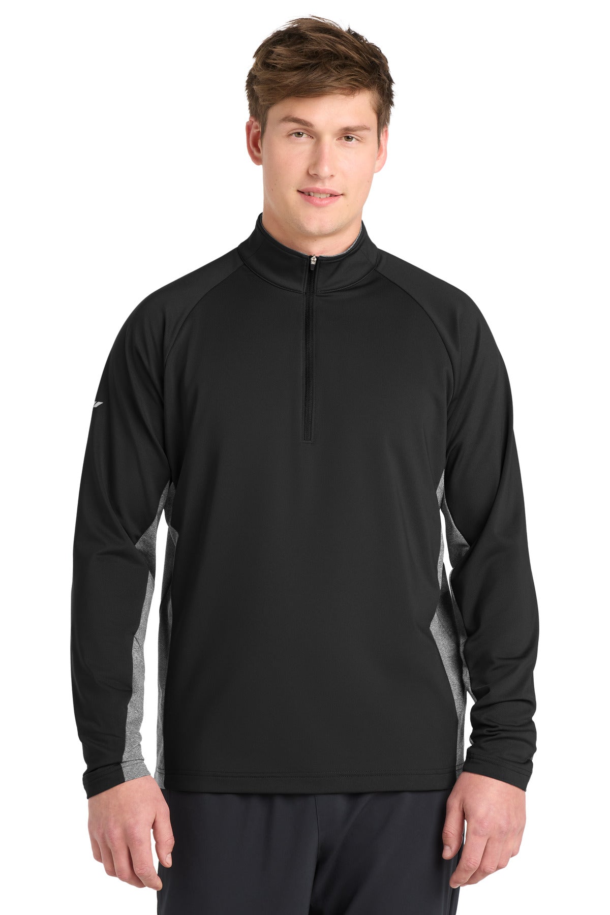 Sport-Tek Men's Sport-Wick Stretch Contrast 1/4-Zip Pullover